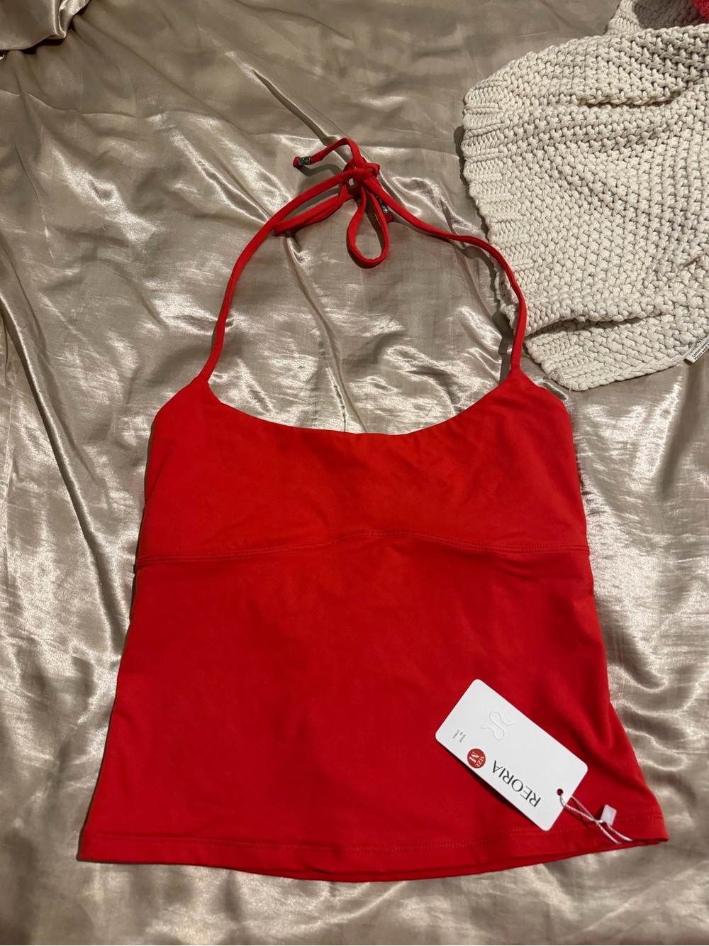 Reoria Red Halter Tank Top